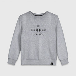 Детский свитшот Тренируйся, ешь, спи и повтори