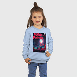 Свитшот хлопковый детский MoMo - инопланетяне на Красной площади в Москве, цвет: мягкое небо — фото 2