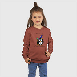 Свитшот хлопковый детский Властелин пингвинов, цвет: кирпичный — фото 2