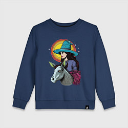 Детский свитшот Ведьма и осел comic style