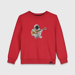 Детский свитшот Космонавт сидит с гитарой