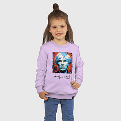 Свитшот хлопковый детский Andy Warhol - celebrity, цвет: лаванда — фото 2
