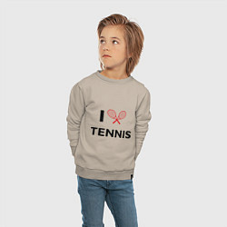Свитшот хлопковый детский I Love Tennis, цвет: миндальный — фото 2