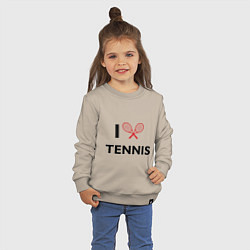 Свитшот хлопковый детский I Love Tennis, цвет: миндальный — фото 2