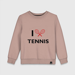 Свитшот хлопковый детский I Love Tennis, цвет: пыльно-розовый
