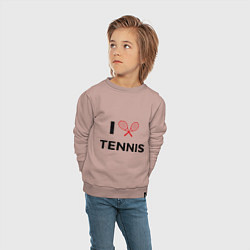 Свитшот хлопковый детский I Love Tennis, цвет: пыльно-розовый — фото 2