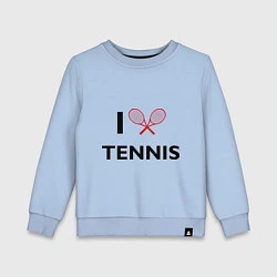 Свитшот хлопковый детский I Love Tennis, цвет: мягкое небо