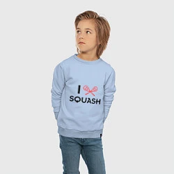 Свитшот хлопковый детский I Love Squash, цвет: мягкое небо — фото 2
