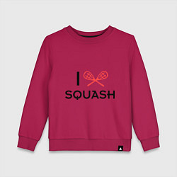 Свитшот хлопковый детский I Love Squash, цвет: маджента