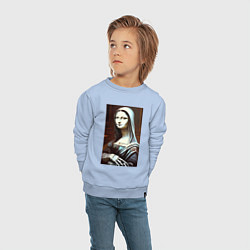 Свитшот хлопковый детский Mona Lisa from Elm street - horror, цвет: мягкое небо — фото 2