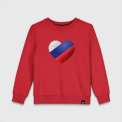 Детский свитшот Флаг России в сердце