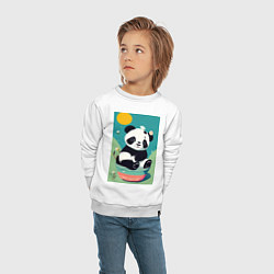 Свитшот хлопковый детский Панда Мэй, цвет: белый — фото 2