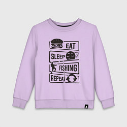 Детский свитшот Eat sleep fishing repeat