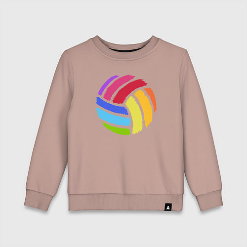 Детский свитшот Rainbow volleyball / Пыльно-розовый – фото 1