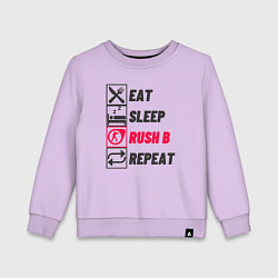 Детский свитшот Eat sleep rush b repeat