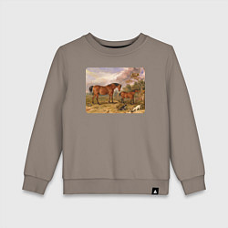 Детский свитшот Две лошади и две собаки