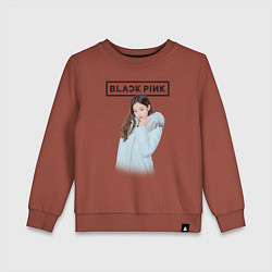 Свитшот хлопковый детский Jisoo Blackpink winter, цвет: кирпичный