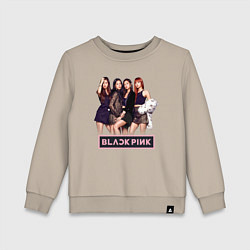 Свитшот хлопковый детский Rose Blackpink kpop, цвет: миндальный