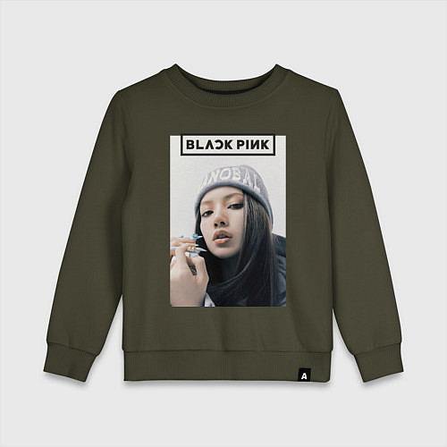 Детский свитшот Джису блэкпинк / Хаки – фото 1