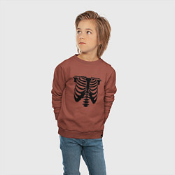 Свитшот хлопковый детский Костюм скелета, цвет: кирпичный — фото 2