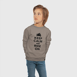 Свитшот хлопковый детский Keep calm and ride on, цвет: утренний латте — фото 2
