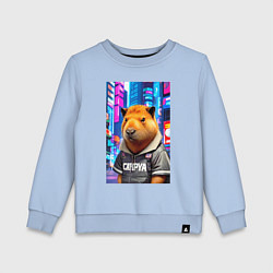 Детский свитшот Cool capybara - urban style - neural network