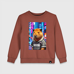 Детский свитшот Cool capybara - urban style - neural network