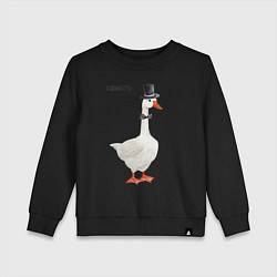 Детский свитшот Гусь джентльмен в бабочке и цилиндре