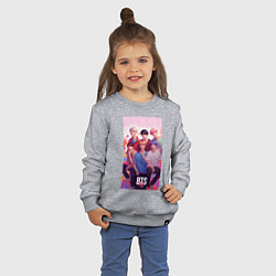 Свитшот хлопковый детский BTS art anime style, цвет: меланж — фото 2
