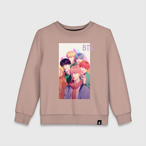 Детский свитшот Kpop BTS art / Пыльно-розовый – фото 1