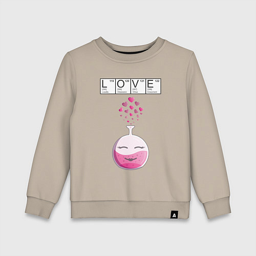 Детский свитшот Химия любви - для нее / Миндальный – фото 1