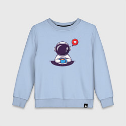 Детский свитшот Космонавт, кофе и сердечко
