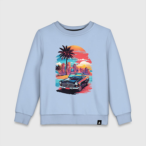Детский свитшот Автомобиль на пляже / Мягкое небо – фото 1