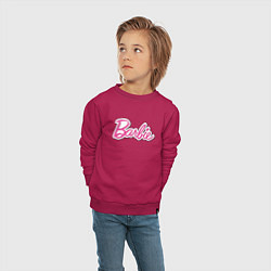 Свитшот хлопковый детский Barbie title, цвет: маджента — фото 2