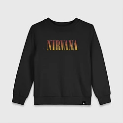 Свитшот хлопковый детский Nirvana logo, цвет: черный