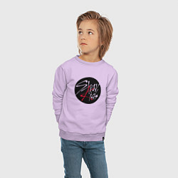 Свитшот хлопковый детский Stray Kids logo, цвет: лаванда — фото 2