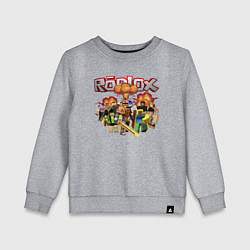Свитшот хлопковый детский Роблокс на фоне взрыва roblox, цвет: меланж