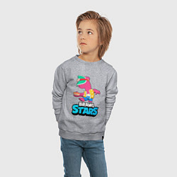 Свитшот хлопковый детский Doug brawl stars, цвет: меланж — фото 2