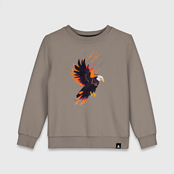 Свитшот хлопковый детский Орел парящая птица абстракция, цвет: утренний латте