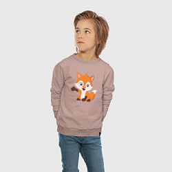 Свитшот хлопковый детский Привет лисёнок, цвет: пыльно-розовый — фото 2