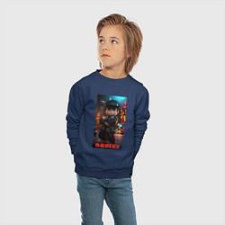 Свитшот хлопковый детский Roblox man, цвет: тёмно-синий — фото 2