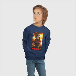Свитшот хлопковый детский Пожарный роблокс, цвет: тёмно-синий — фото 2