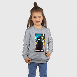 Свитшот хлопковый детский Roblox cyberpunk, цвет: меланж — фото 2