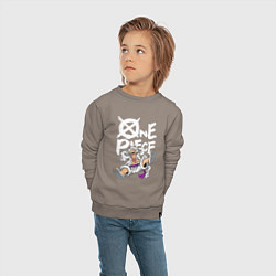 Свитшот хлопковый детский One piece - Луффи гир 5, цвет: утренний латте — фото 2