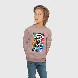 Свитшот хлопковый детский Skeleton fashionista - Milano - pop art, цвет: пыльно-розовый — фото 2