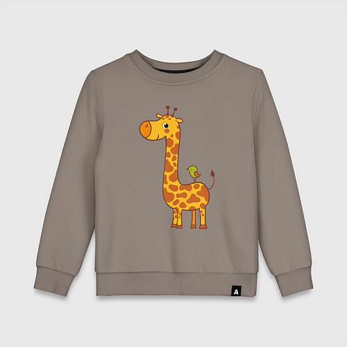 Детский свитшот Жираф и птичка / Утренний латте – фото 1