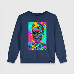 Свитшот хлопковый детский Cool skull - pop art - vogue, цвет: тёмно-синий