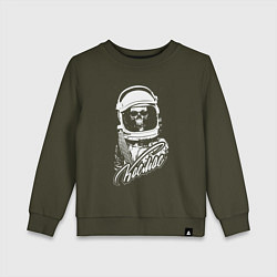 Свитшот хлопковый детский Космос-Уникальный советский леттеринг на тему косм, цвет: хаки