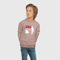 Свитшот хлопковый детский Скибиди туает битва, цвет: пыльно-розовый — фото 2