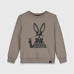 Свитшот хлопковый детский Stay cool rabbit, цвет: утренний латте